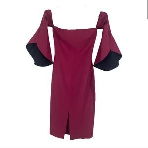LIKELY Wine Bell Sleeve Dress